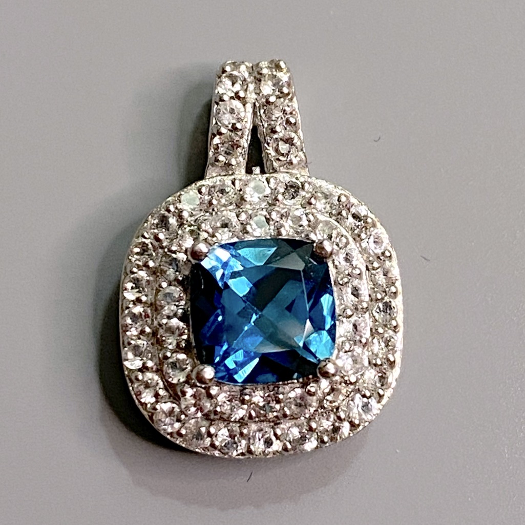 Jtv London Blue And Cz Sterling Silver Pendant 35$